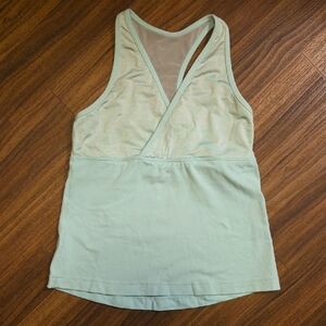 Lululemon Deep V-neck Mesh Racerback Tank Top Mint Green Size 6